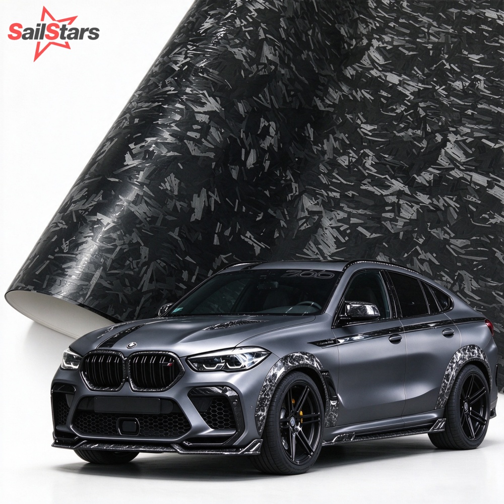 Fep Film - Car Stickers Chopped Black Carbon Fiber