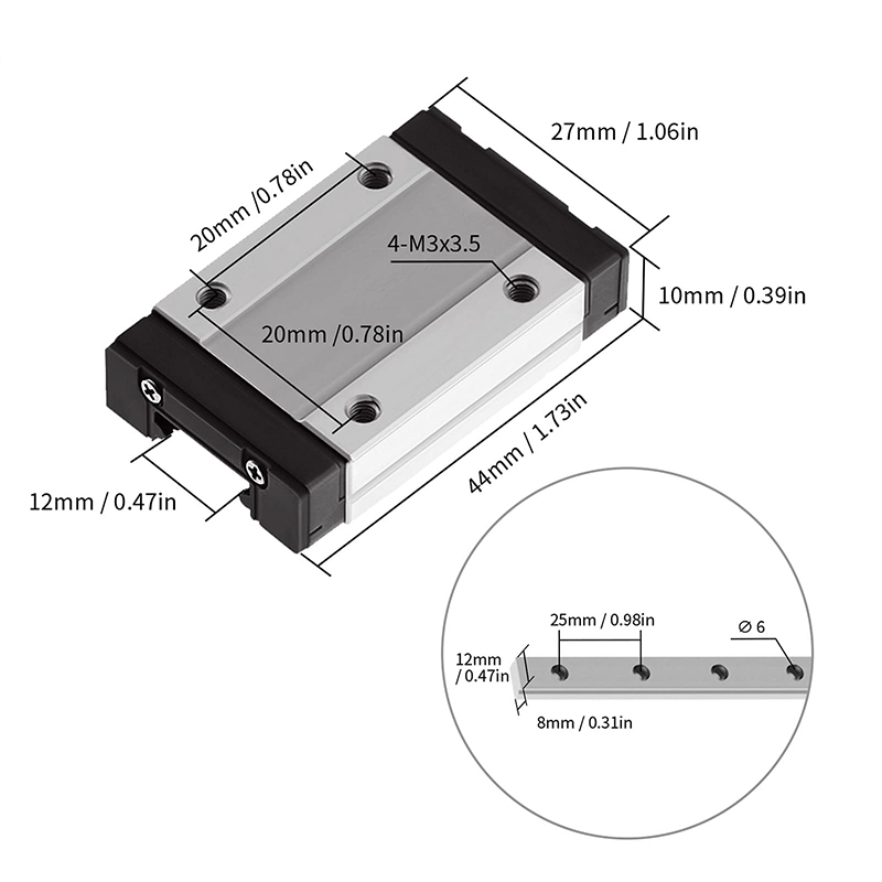MGN7 MGN12 MGN15 MGN9 L From 1 - огляд і ціна Linear Rail Mgn12H Set
