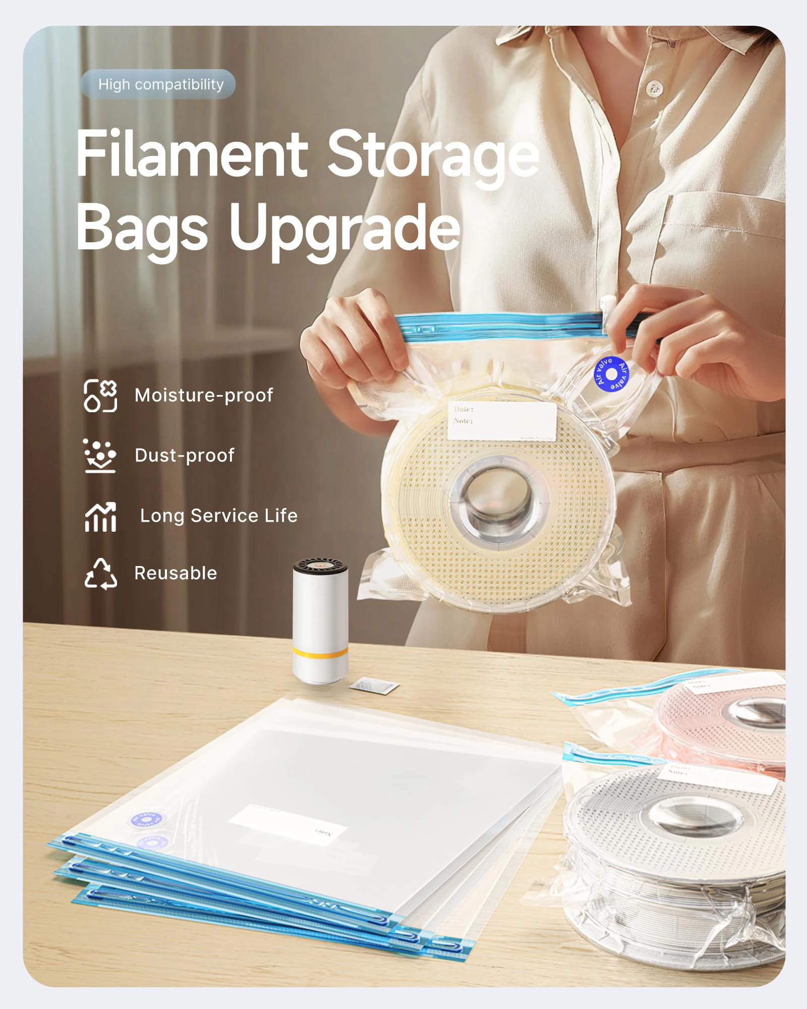 3D Printer Filament Vacuum Bag - огляд і ціна Petg Filament