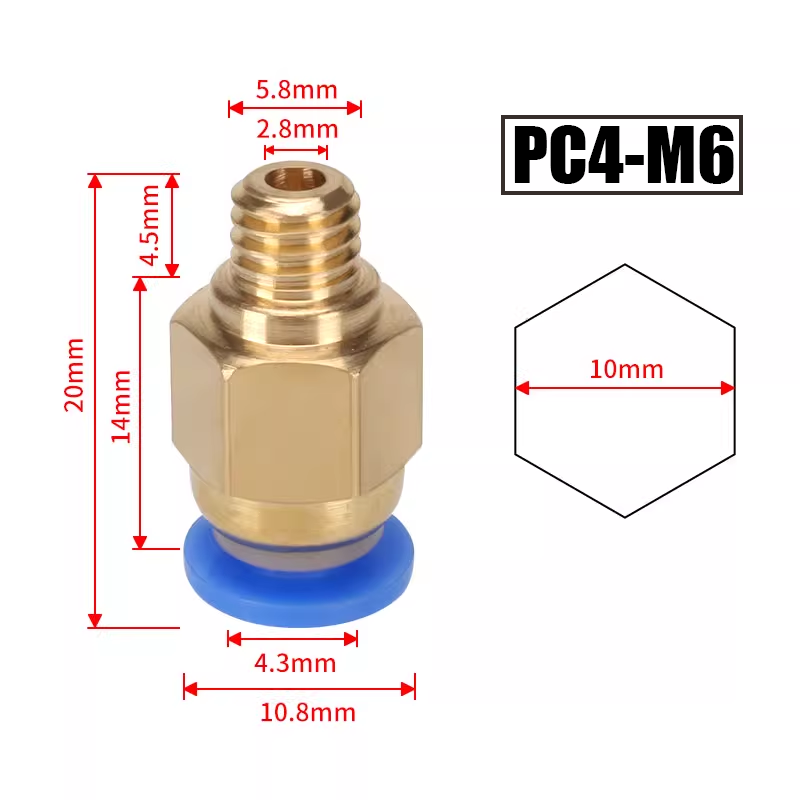 10Pcs/Lot PC4-M6 PC4-01 Quick  - огляд і ціна Bowden Tube